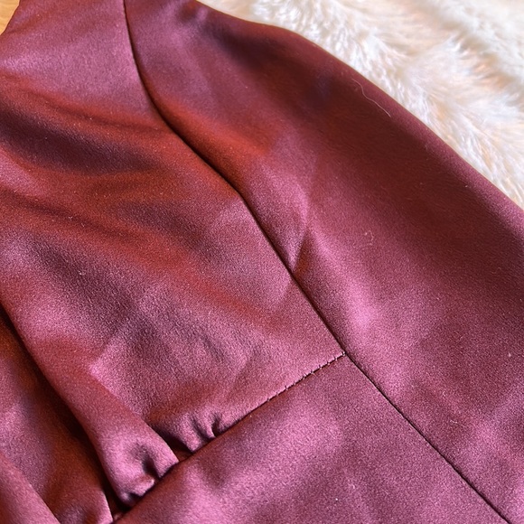 Dynamite Satin Cami, Burgundy, XXS - Picture 4 of 6
